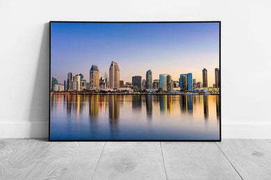 Waterfront Reflections San Diego Wall Art Print  Framed Ready to Hang Décor - Print Store