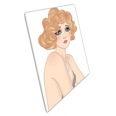 1920s Glamour: Art Deco Digital Illustration Canvas Print for Elegant Home Office Wall Decor - Print Store