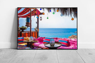 Vibrant Hadaba Beach Wall Art: Framed Seaside Print for Colorful Home Decor - Print Store