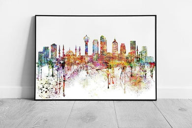 Vibrant Ankara Skyline Framed Wall Art - Turkish Cityscape Print for Modern Home Decor - Print Store