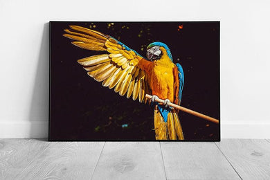 Vibrant Yellow Parrot Framed Wall Art Print - Ready to Hang Nature-Inspired Home Decor - Print Store