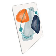 Load image into Gallery viewer, Abstract Blue  Orange Canvas Art Layered Shapes with Sketch Lines for Home Office Decor - Print Store
