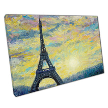 Load image into Gallery viewer, Abstract Eiffel Tower Wall Art Canvas Print with Spring Florals for Home Office Decor - Print Store
