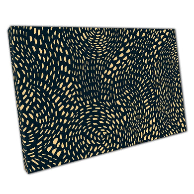 Abstract Art Deco Wall Print: Black & Gold Flowing Dots for Modern Home Decor - Contemporary Canvas - Print Store