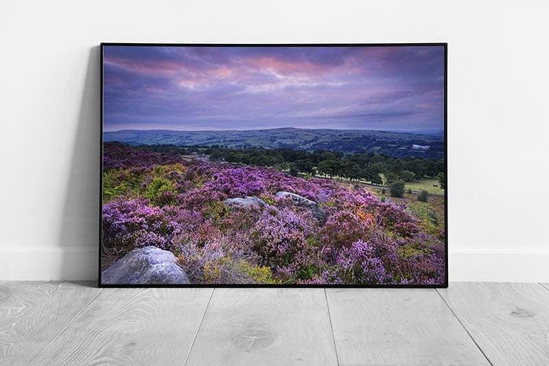 Purple Skies over Halifax: Framed West Yorkshire Landscape Wall Art Print for Modern Home Decor - Print Store