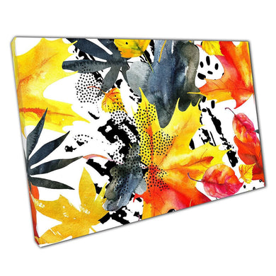 Abstract Autumn Leaves Canvas: Modern Fall Wall Art Print for Home & Office Decor - Print Store