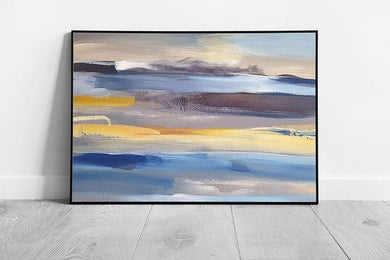 Abstract Beach Palette: Textured Brush Strokes Contemporary Wall Art Print - Framed Coastal Decor - Print Store