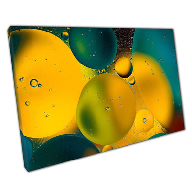 Abstract Macro Photography: Yellow and Blue Oil Water Art Print for Home Office Wall Decor - Print Store