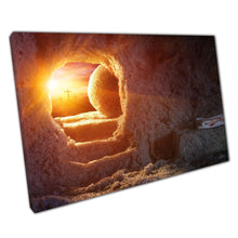 Load image into Gallery viewer, Easter Resurrection Sunrise Wall Art: Empty Tomb Canvas Print - Religious Home Decor Artwork - Print Store
