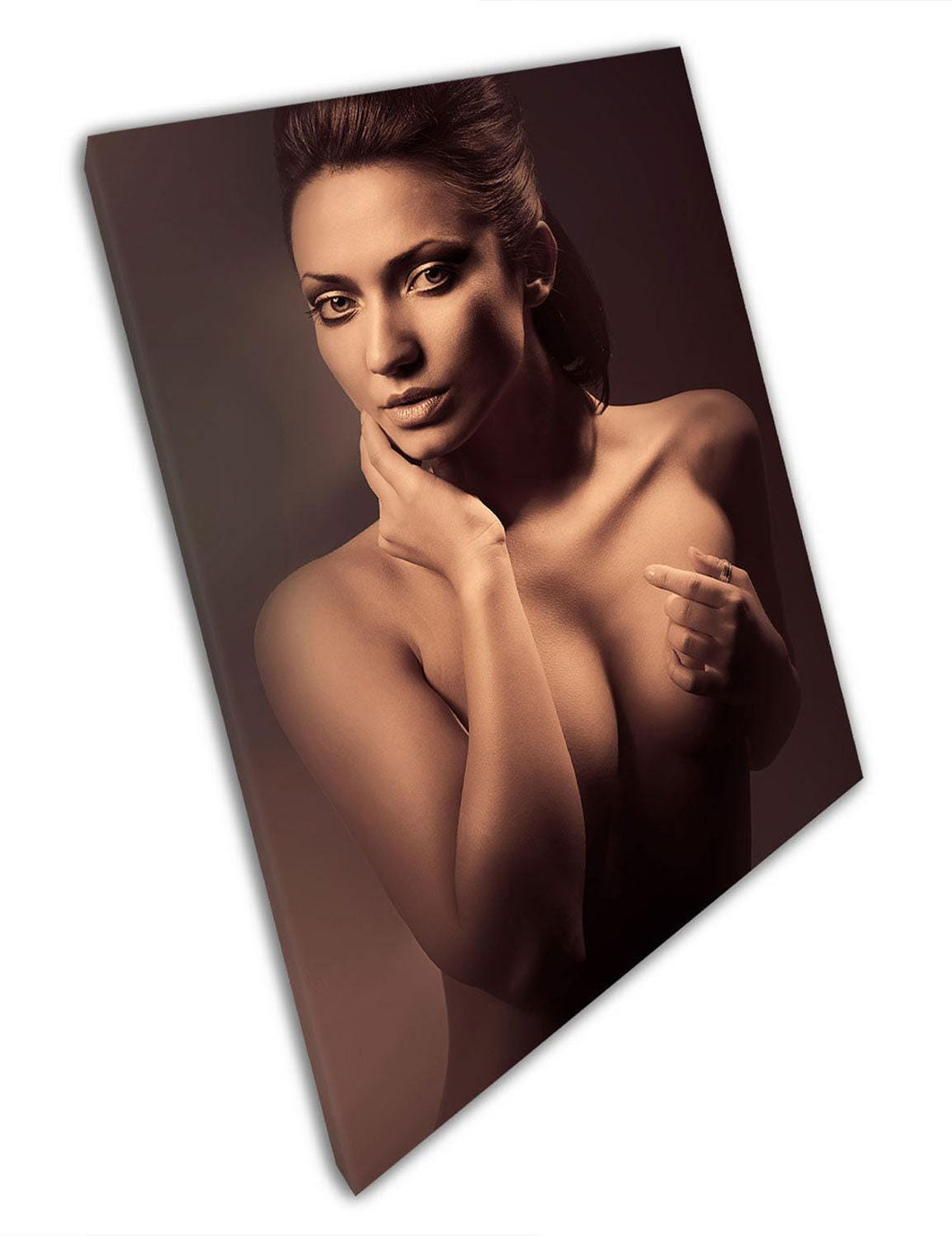 Elegant Topless Woman Canvas Print: Minimalist Nude Art for Home & Office Wall Decor - Print Store
