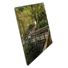 Load image into Gallery viewer, Winding Wooden Walkway Canvas Art  Mao River Canyon Print  Ribeira Sacra Galicia Decor - Print Store
