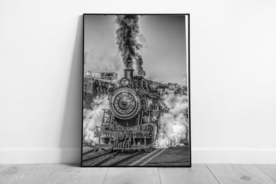 Vintage Steam Train Wall Art: Ready-to-Hang Framed Print for Home Decor, Railroad Enthusiasts - Print Store