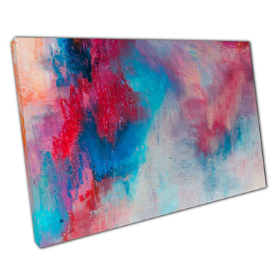 Abstract Brushstroke Wall Art Canvas Print - Vibrant Red Blue  Magenta Textures for Home Office Décor - Print Store