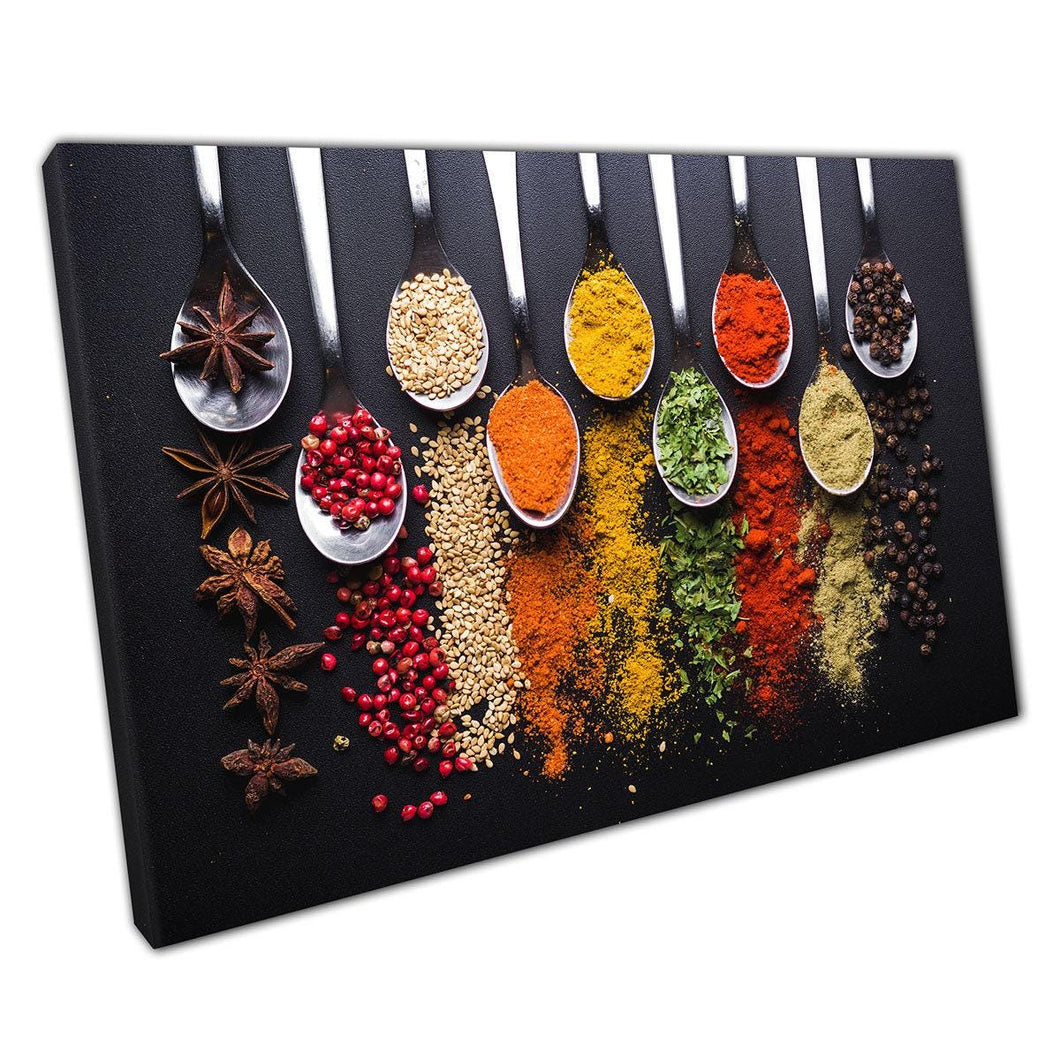 Vibrant Herbs & Spices Kitchen Canvas: Culinary Photography Wall Art for Home and Restaurant Decor - Print Store