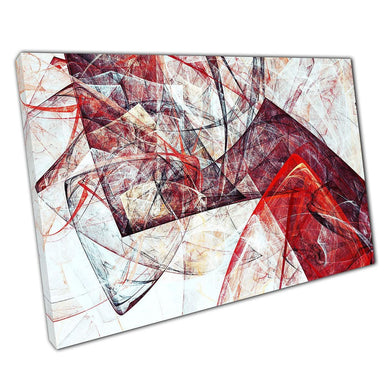Abstract Angular Canvas Print: Red & White Modern Wall Art for Home Office Decor - Print Store