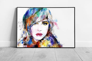 Watercolour Lady Art Print  Framed Colourful Wall Decor  Ready to Hang - Print Store