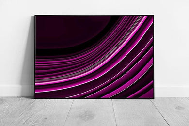 Violet Fluid Paint Marbling Abstract Art Print Contemporary Ripple Design Framed Wall Decor - Print Store
