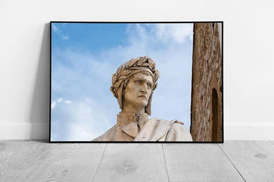 White Marble Dante Alighieri Monument Wall Art Print  Framed Picture from Florence Italy - Print Store