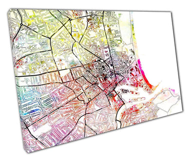 Aberdeen City Center Street Map Art Print: Watercolor Wall Decor for Home or Office - Print Store