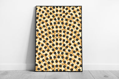 Vintage 1920s Art Deco Gold  Black Oval Wall Art Print - Framed Digital Illustration - Print Store